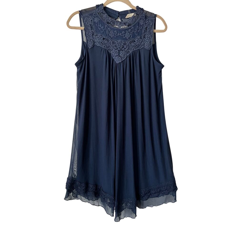 Altar’D State Sleeveless Navy Blue Knee-Length Dress Size M EUC